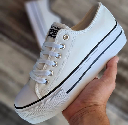 Converse Blanca polipiel Plataforma